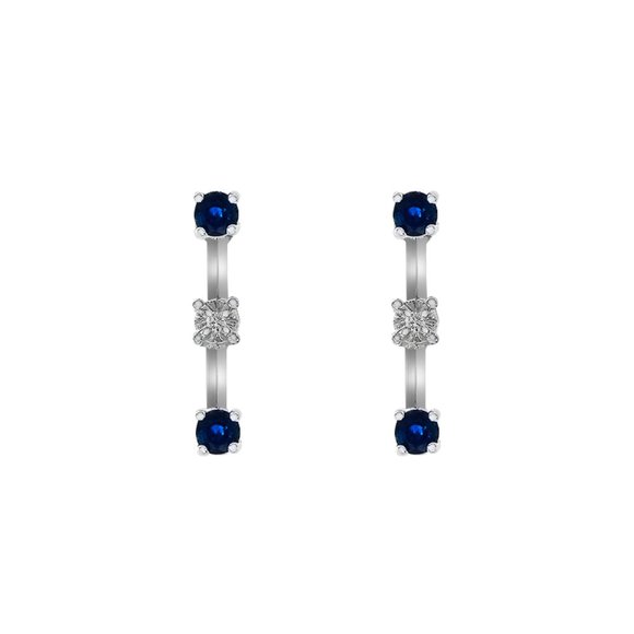 0.45 Ct. Sapphire And Diamond Accent Three Stone Journey...